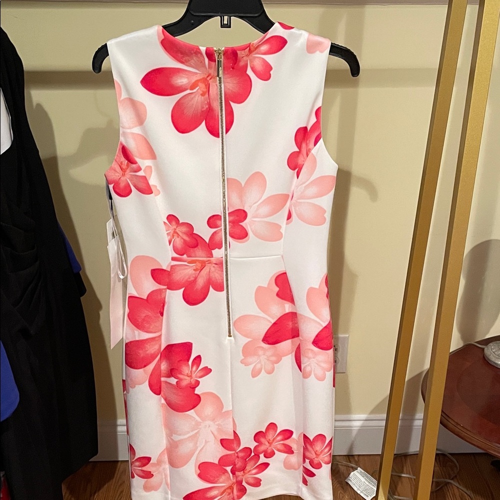 Calvin Klein White and Pink Floral Mini Dress - Picture 4 of 4